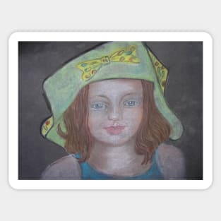 Young Girl In A Hat Sticker